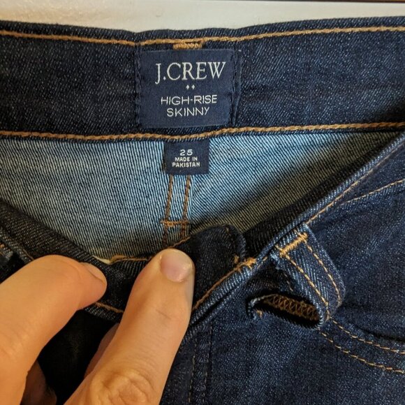 J. Crew Dark Wash High Rise Skinny Jeans, Sz 25 - Picture 2 of 6